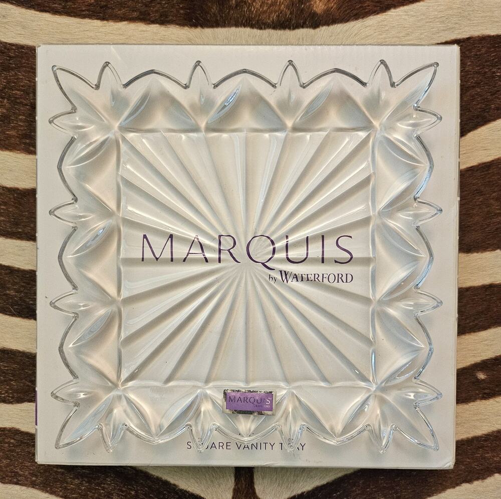 New Marquis by Waterford Crystal Square Vanity Plate Tray 7" NIB # 1050660